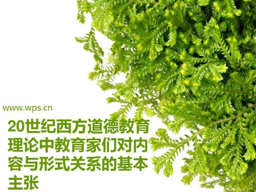 20世纪西方道德教育理论中教育家们对内容与形式关系的基本主张