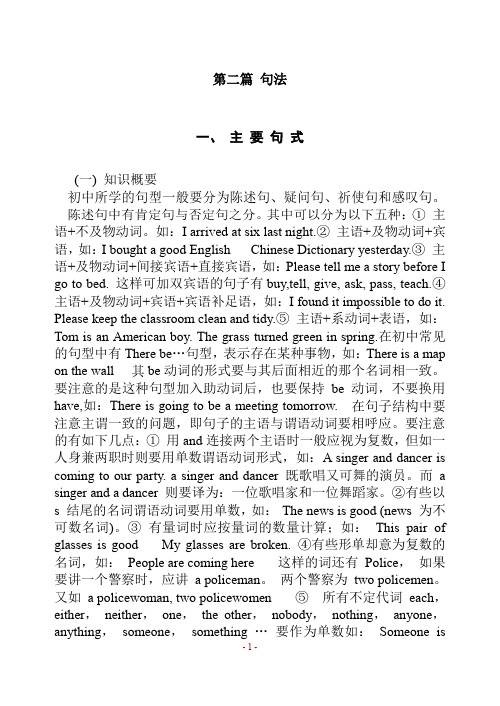 [全套]初中英语中考复习资料(超全语法、词组、句型、作文及知识点大全)