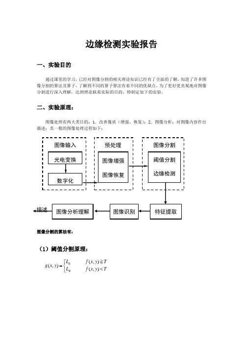 详细的图像分割之边缘检测实验报告