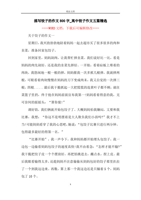 描写饺子的作文800字_高中饺子作文五篇精选