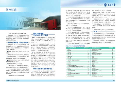 体检标准-东南大学