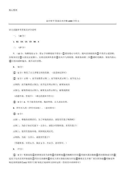 高中和平·答案在风中飘作文