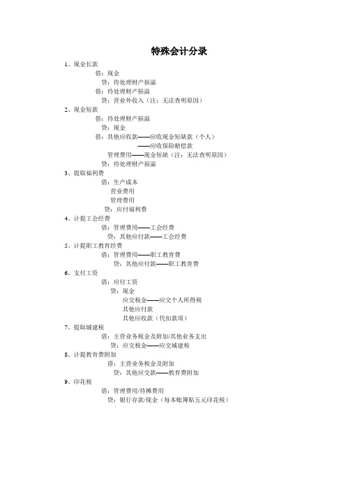 特殊分录