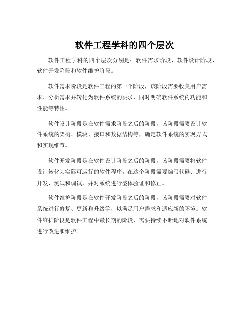 软件工程学科的四个层次