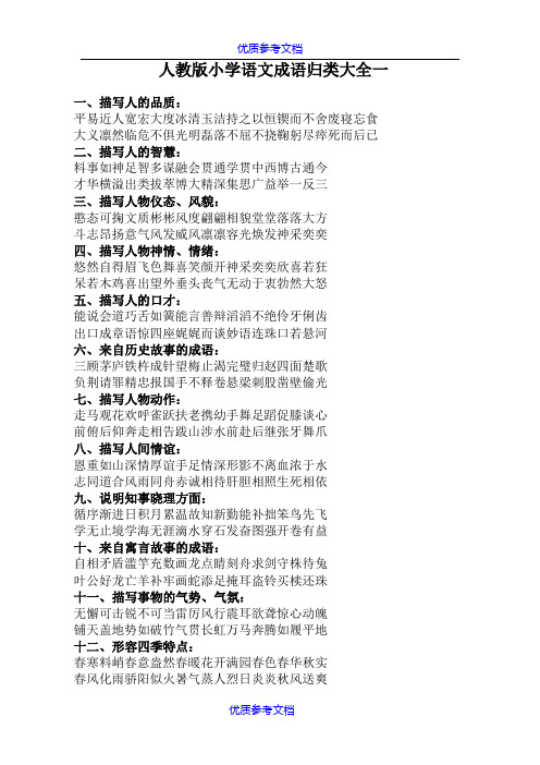 【参考借鉴】人教版小学语文成语归类大全.doc