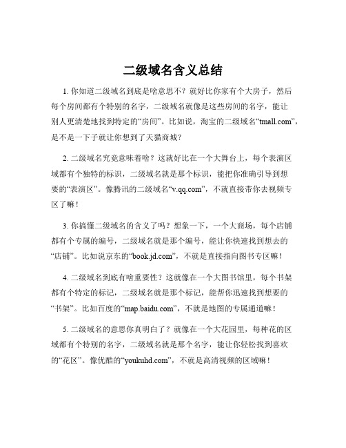 二级域名含义总结