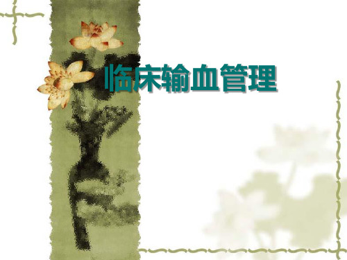 临床输血管理 PPT