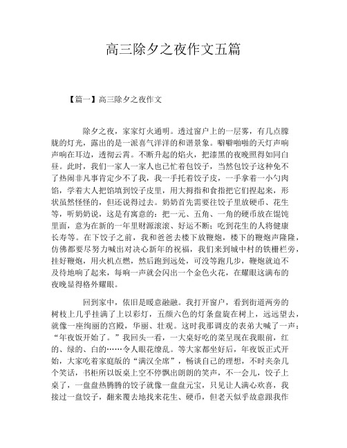 高三除夕之夜作文五篇