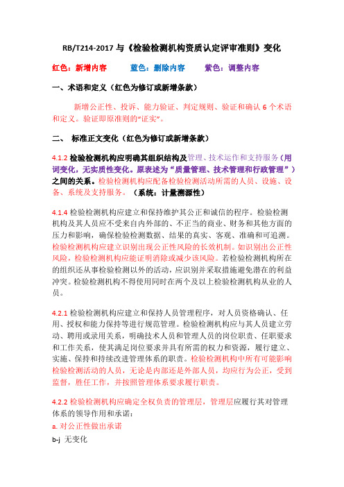 新版214-2017与原准则对照的变化
