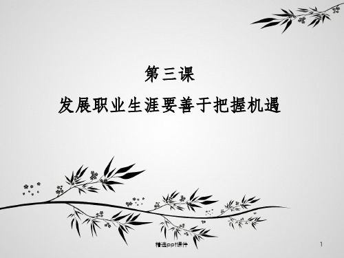 发展职业生涯要善于把握机遇完整ppt课件