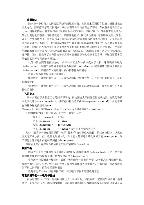 比表面及孔径吸附分析