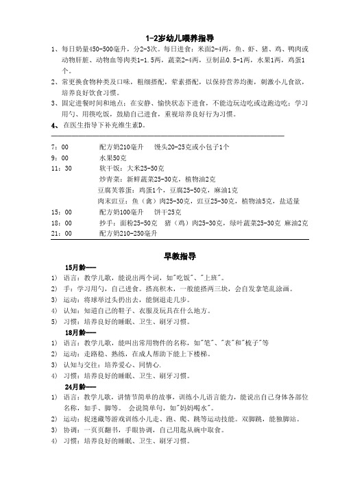 1-2岁幼儿的营养方案(1)