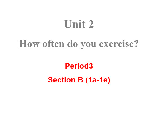 八年级英语上册 Unit 2 How often do you exercise Se