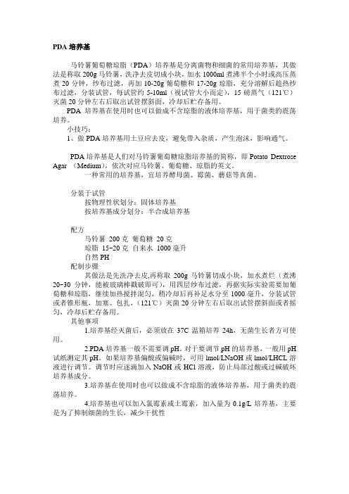 PDA LB培养基