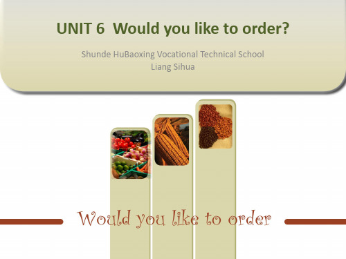 UNIT 6  Would you like to order _梁锶华