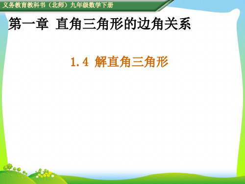北师大版九年级数学下册1.4解直角三角形课件(共22张PPT)