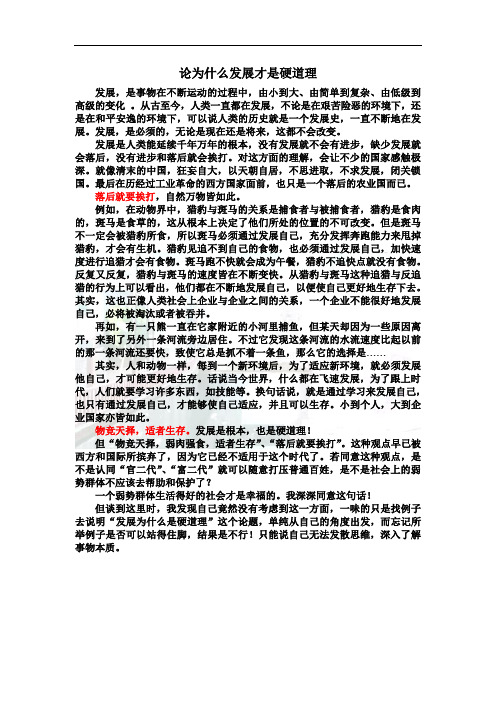 论为什么发展才是硬道理