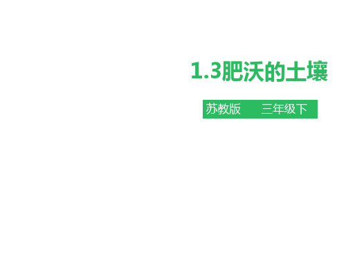 三年级下册科学课件 肥沃的土壤 苏教版PPT名师课件