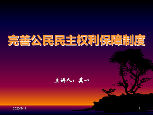 完善公民民主权利保障制度