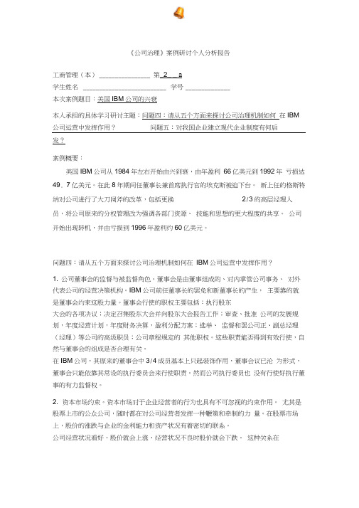 IBM公司案例分析