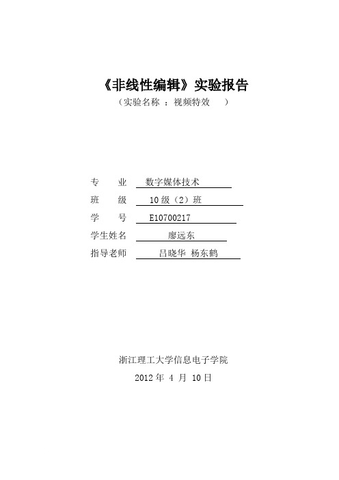 实验报告格式实验内容8-视频特效