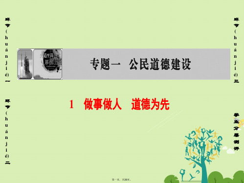 高中政治专题1公民道德建设1做事做人道德为先课件新人教版选修6