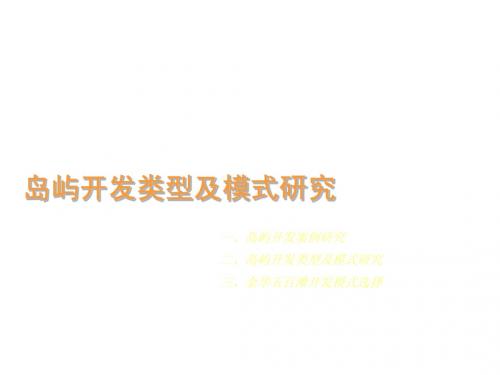 水系项目——岛屿开发类型及模式研究