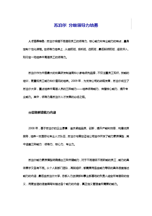 苏泊尔 分级领导力培养(经典资料+有价值)