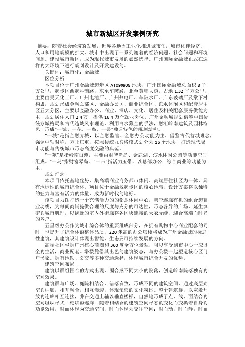 城市新城区开发案例研究