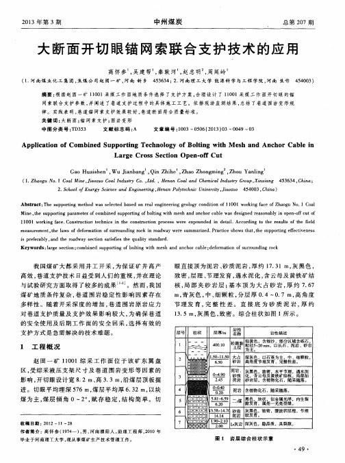 大断面开切眼锚网索联合支护技术的应用