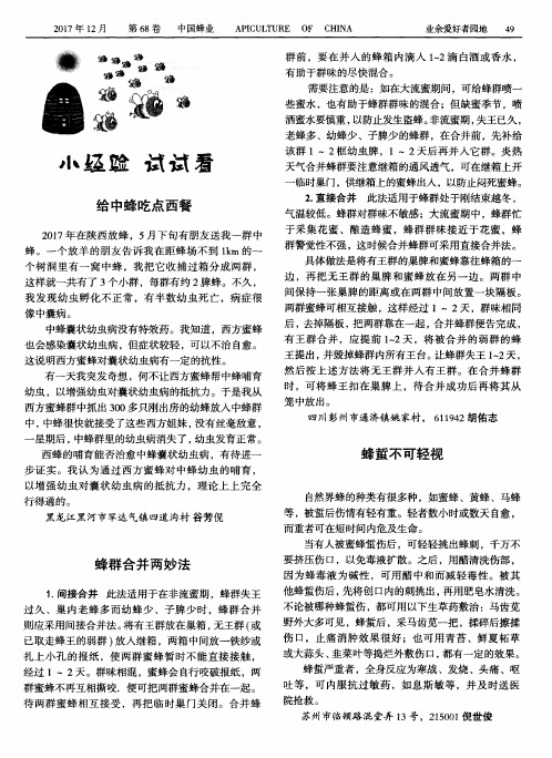 蜂群合并两妙法