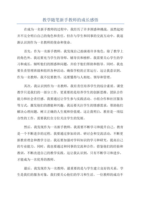 教学随笔新手教师的成长感悟