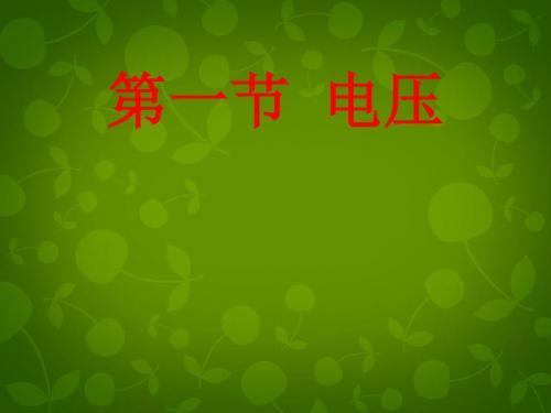 山东省高密市银鹰文昌中学九年级物理全册 16.1 电压课件1 (新版)新人教版【精品课件】