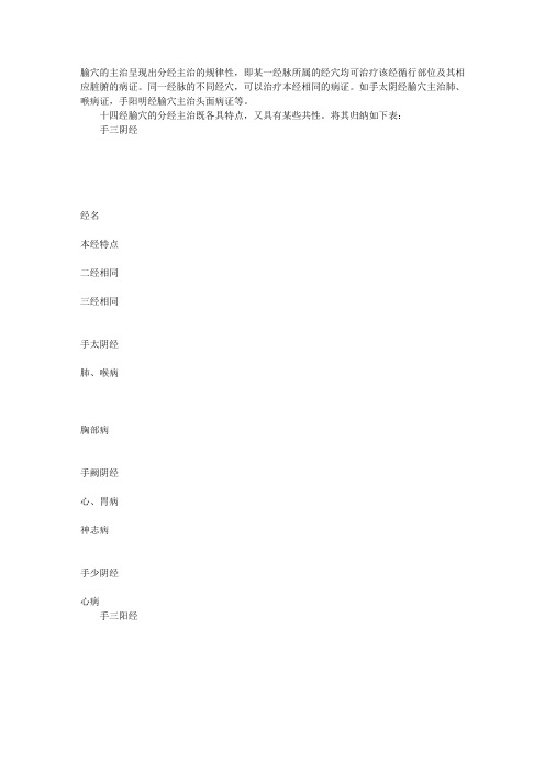 针灸推拿之腧穴指导：腧穴的主治规律