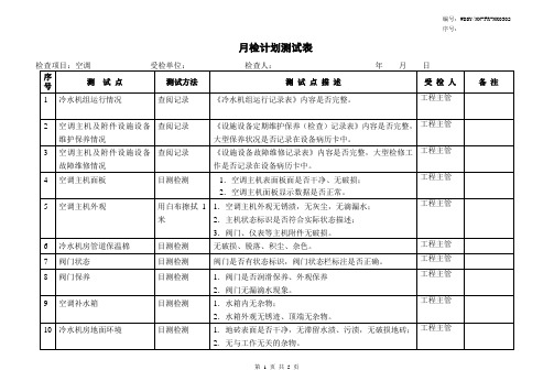 FR-NK0302月检计划测试表(空调)