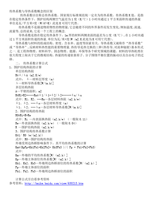 传热系数与导热系数