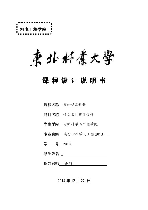 模板 塑料模具设计说明书