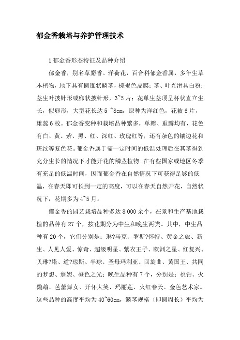 郁金香栽培与养护管理技术-精品文档