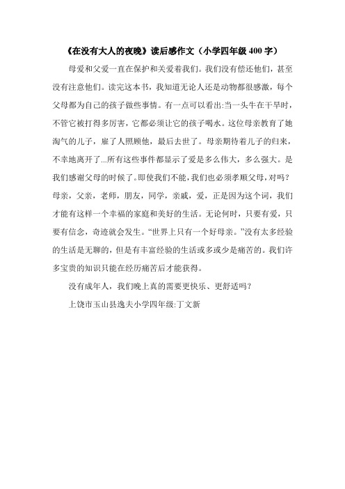 《在没有大人的夜晚》读后感作文(小学四年级400字).doc