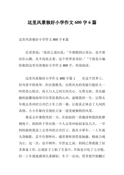 这里风景独好小学作文600字6篇