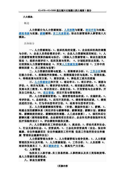 人力资源八大模块