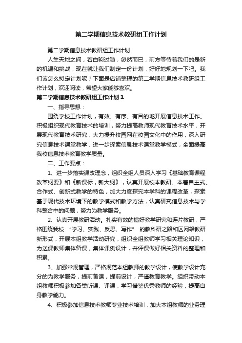 第二学期信息技术教研组工作计划