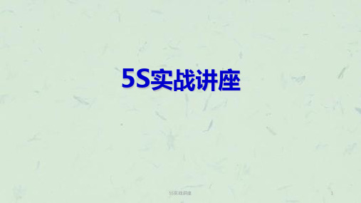 5S实战讲座课件