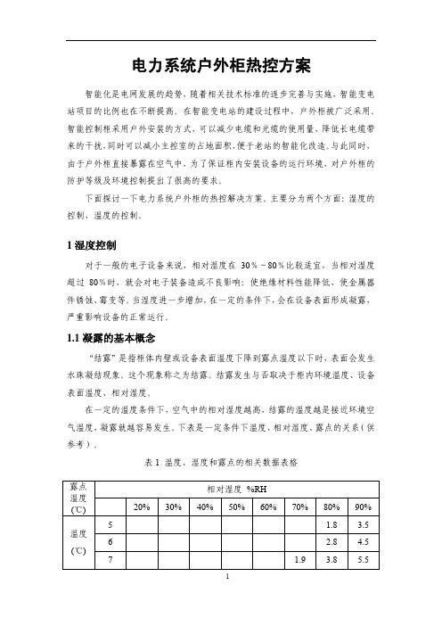 电力系统户外柜热控方案