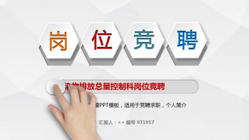 污染物排放总量控制科岗位竞聘简历模板【大气漂亮】