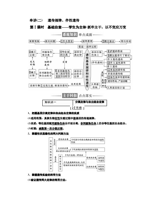 2018高考生物(酷练版)专题讲义：专题3串讲2遗传规律、伴性遗传+第1课时