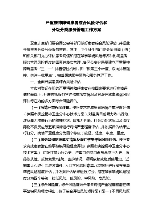 严重精神障碍患者综合风险评估和分级分类服务管理工作方案