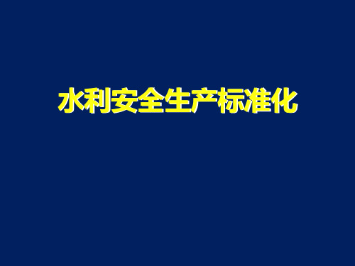 水利安全生产标准化