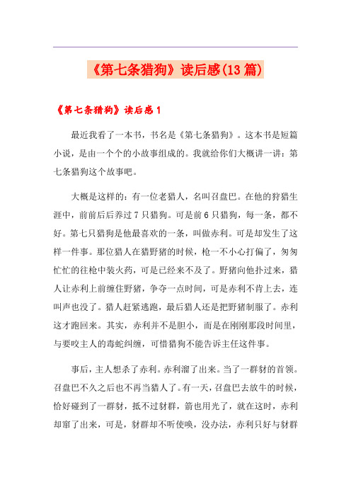 《第七条猎狗》读后感(13篇)