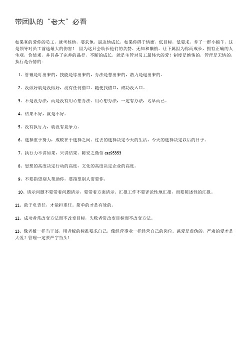 带团队的